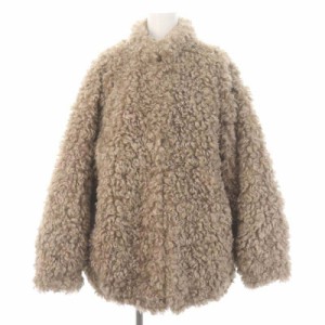 【中古】クラネ CLANE 22AW CURL FUR SHORT COAT コート アウター ファー 総裏地 2 グレージュ /DO ■OS レディース