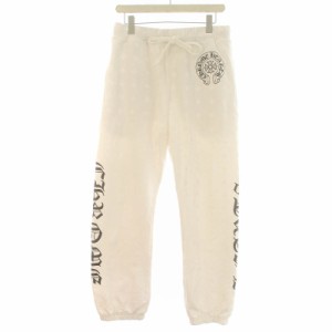 【中古】クロムハーツ CHROME HEARTS スウェットパンツ ジョガーパンツ イージーパンツ ロゴプリント ロング M 白