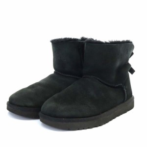 【中古】アグ オーストラリア UGG australia ミニ ベイリー ボウ 2 Mini Bailey Bow 2 ムートンブーツ U8 黒 1016501