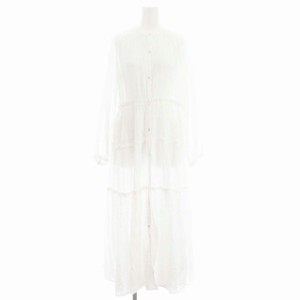 【中古】ヌキテパ Cotton Voile Tiered Maxi Dress ドレス ワンピース ロング マキシ丈 長袖 白 レディース