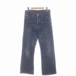 【中古】トミージーンズ TOMMY JEANS ボタンフライフレアデニムパンツ ジーンズ 28 インディゴ ■OS ■SH レディース