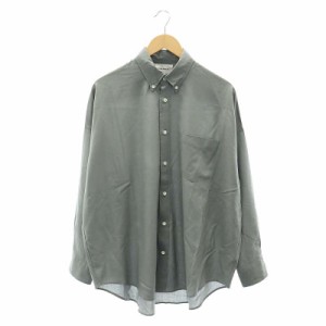 【中古】マーカウェア MARKA WARE 22SS POLO COLLAR TENT SHIRT ウール シャツ ボタンダウン 長袖 1 グレー メンズ