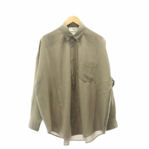 【中古】マーカウェア MARKA WARE 22SS POLO COLLAR TENT SHIRT ウール シャツ ボタンダウン 長袖 1 グレー メンズ