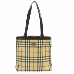 【中古】バーバリー ロンドン BURBERRY LONDON トートバッグ ショルダーバッグ ノバチェック PVC ベージュ