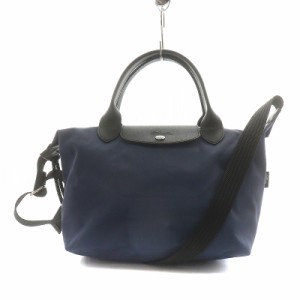 【中古】ロンシャン LONGCHAMP ル プリアージュ エナジー S トップハンドルバッグ ハンドバッグ 紺 黒