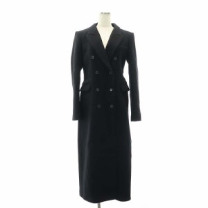 【中古】ザラ ZARA MANTECO WOOL COAT コート チェスター ロング S 黒 ブラック /AT ■OS レディース