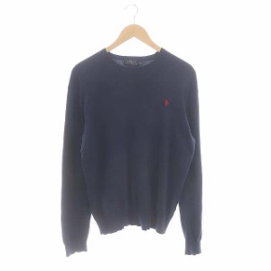 【中古】ポロ ラルフローレン POLO RALPH LAUREN ニットプルオーバー セーター 長袖 M 紺 ネイビー /HK ■OS メンズ