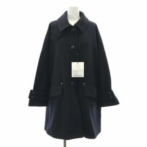 【中古】未使用品 マッキントッシュ 22AW メルトンハンビーコート ステンカラーコート 8 紺 レディース