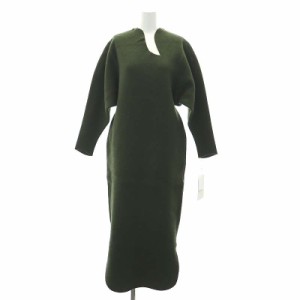 【中古】未使用品 マメクロゴウチ 23AW Knitted Dress ワンピース ロング カシミヤ混 長袖 2 カーキ レディース