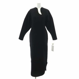 【中古】未使用品 マメクロゴウチ 23AW Knitted Dress ワンピース ロング 長袖 カシミヤ混 1 黒 レディース