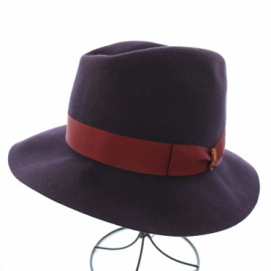 【中古】ボルサリーノ Borsalino ALESSANDRIA ラビットファー 帽子 中折れハット 57 紫 パープル /TK ■AD レディース