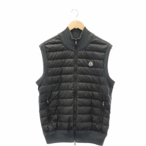 【中古】モンクレール MAGLIONE TRICOT GILET ニット切替ダウンベスト 国内正規 M チャコールグレー メンズ