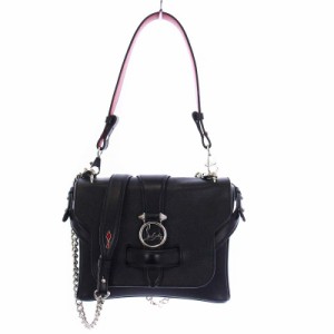 【中古】クリスチャンルブタン Rubylou Small 2WAY ハンドバッグ ショルダーバッグ レザー チェーン シルバー金具 黒