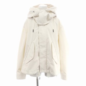 【中古】ザ リラクス LIGHT SMOOTH BONDING THE MODS COAT モッズ コート ショート ブルゾン フード付き 38 M 白 黒