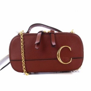 【中古】クロエ CHLOE クロエC ミニバニティバッグ ハンドバッグ  ショルダーバッグ 2WAY レザー 茶 ブラウン