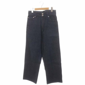 【中古】チノ HI-WAIST WIDE DENIM ハイウエストワイドデニムパンツ ジーンズ ジッパーフライ 26 紺 ネイビー