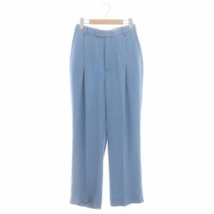 【中古】6 ロク ビューティーアンドユース GEORGETTE HIGH WAIST PANTS パンツ ハイウエスト ワイド 34 ライトブルー