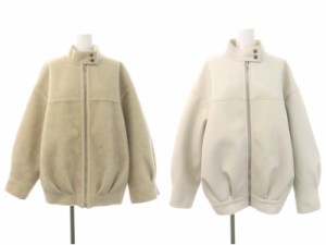 【中古】エトレトウキョウ ETRE TOKYO 23AW リバーシブルボアブルゾン ジャケット フェイクレザー S ベージュ グレー