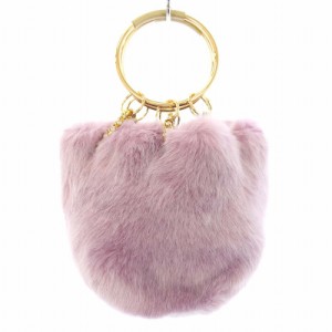 【中古】ハーリップトゥ Her lip to Crystal Faux Fur Mini Bag ハンドバッグ ビジュー 紫 ラベンダー /TK レディース