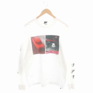 【中古】ハフ HUF RED MEANS GO LS TEE ロンT カットソー Tシャツ プリント 長袖 M 白 ホワイト /HS ■OS メンズ