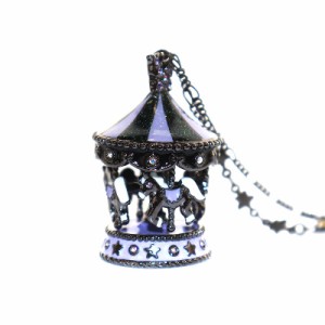 【中古】アナスイ ANNA SUI ネックレス ペンダント メリーゴーランド 星 紫 パープル 黒 ブラック /AN22 レディース