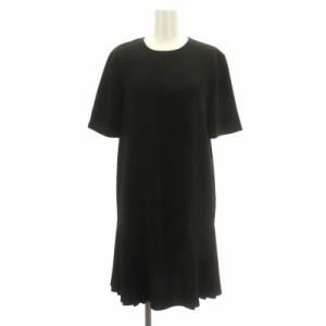 【中古】ザラ ZARA ワンピース 膝丈 半袖 プリーツ XS 黒 ブラック /NR ■OS レディース