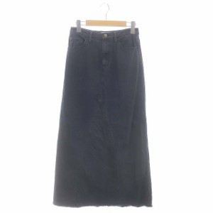 【中古】ヘルシーデニム DENIM SLIT LONG スカート デニムスカート スリット ロング カットオフ S チャコールグレー