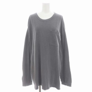 【中古】トゥデイフル Backprint Long T-Shirts バックプリントロゴTシャツ カットソー 長袖 クルーネック F グレー