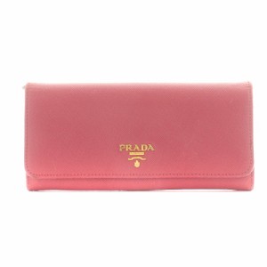 【中古】プラダ PRADA サフィアーノ 長財布 小銭入れ レザー ピンク 1MH132 /AN12 ■SH ■OH レディース