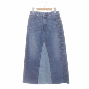 【中古】ヒステリックグラマー 23AW KINKIY JEANS SNAKE LOOP リメイクデニムスカート 台形スカート ロング 26 青