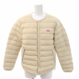 【中古】ダントン INNER DOWN JACKET ダウンジャケット ノーカラー アウター 34 ベージュ JD-8748 ■OS レディース