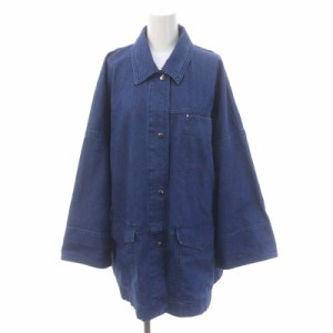 【中古】フレームワーク 23SS BLUE DENIM テントラインカバーオール ジャケット ロング デニム 青 ブルー レディース