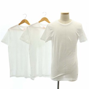 【中古】BROOKS BROTHERS スーピマコットンGFロゴ3パッククルーネックTシャツ カットソー 半袖 S 白