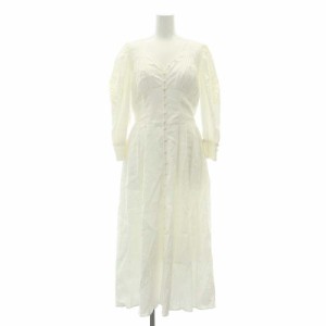 【中古】ハーリップトゥ Jacaranda Linen Blend Dress ワンピース ロング マキシ丈 九分袖 リネン M 白 レディース