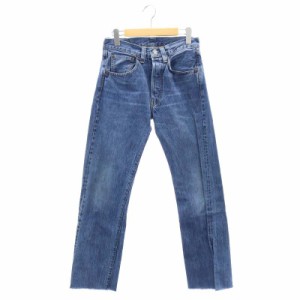 【中古】リーバイス Levi's 501 ボタンフライ カットオフ デニムパンツ ストレート 28 青 ブルー /HK ■OS メンズ