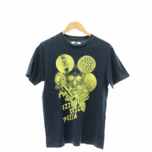 【中古】パム PAM PIZZA DISCO Tシャツ カットソー 半袖 S 紺 黄 ネイビー イエロー /HK ■OS ■SH メンズ