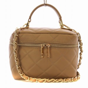 【中古】オウレンティ VANITY CHAIN BAG バニティチェーンバッグ ショルダー キルティング ベージュ CL-6727-SA