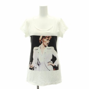 【中古】ヒステリックス David Bowie プリント 半袖カットソー Tシャツ Uネック F 白 ホワイト マルチカラー