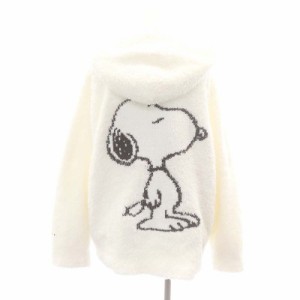 【中古】ジェラートピケ gelato pique 【SNOOPY】ジェラートJQDパーカー 長袖 ジップアップ ルームウェア F 白