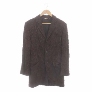 【中古】ドルチェ&ガッバーナ ドルガバ DOLCE&GABBANA 総レース テーラードジャケット ブレザー シングル 49 L 茶