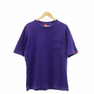 【中古】ループウィラー LOOPWHEELER BEAMS別注 ポケット Tシャツ カットソー 半袖 クルーネック XL 紫 パープル