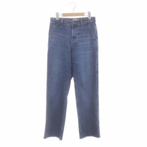 【中古】ヤヌーク 23AW ECO DENIM ローライズストレートデニムパンツ ジーンズ カットオフ ジッパーフライ