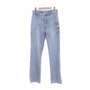 【中古】ヤヌーク 22SS ECO DENIM フレアスリットデニムパンツ ジーンズ カットオフ ジッパーフライ