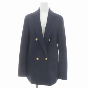 【中古】イエナ ラブークル 22AW ウールマットシャンブレ 2Bジャケット テーラード ダブル 紺 /MI ■OS レディース