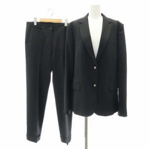 【中古】エトロ ETRO セットアップ 上下 スーツ 22年 総柄ジャケット テーラード パンツ ストレート 44 黒 ブラック