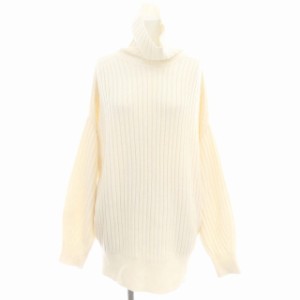 【中古】イエナ 23AW CODE ビッグプルオーバーニット セーター 長袖 タートルネック ウール アイボリー