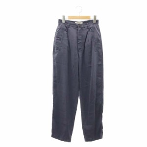 【中古】未使用品 トゥデイフル Tapered Rough Pants テーパードラフパンツ ハイウエスト タック リヨセル 36 紺