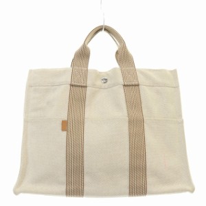 【中古】エルメス HERMES ニューフールトゥ MM ハンドバッグ トートーバッグ べージュ 茶色 /SR38 レディース