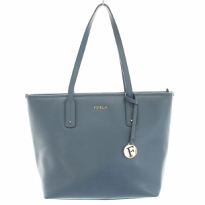 【中古】フルラ FURLA トートバッグ ハンドバッグ デイジー レザー ロゴ 青 ブルー /BB レディース