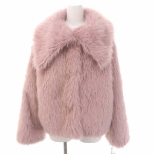 【中古】未使用品 シンクファー THINK FUR Fox Like Fur Short Jacket ジャケット アウター ショート F ピンク